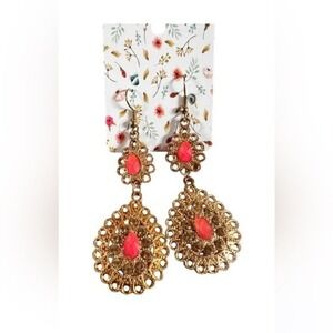 New Dangle gold coral earrings fashion jewelry 2 inch 381001‎